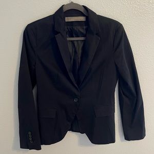 Zara Basic // One Button Black Blazer